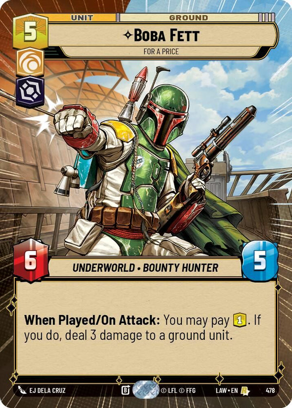 Boba Fett - For a Price (Hyperspace) - 478 - Rare
