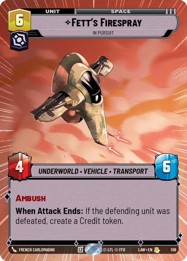 Fett's Firespray - In Pursuit (Hyperspace) - 516 - Rare