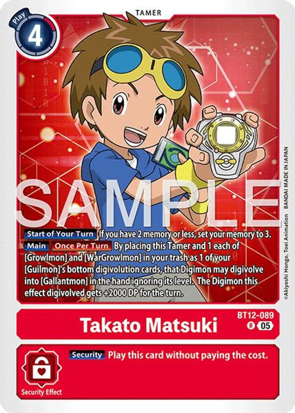 Takato Matsuki - BT12-089 (Block 5 Reprint) - BT12-089 - Rare