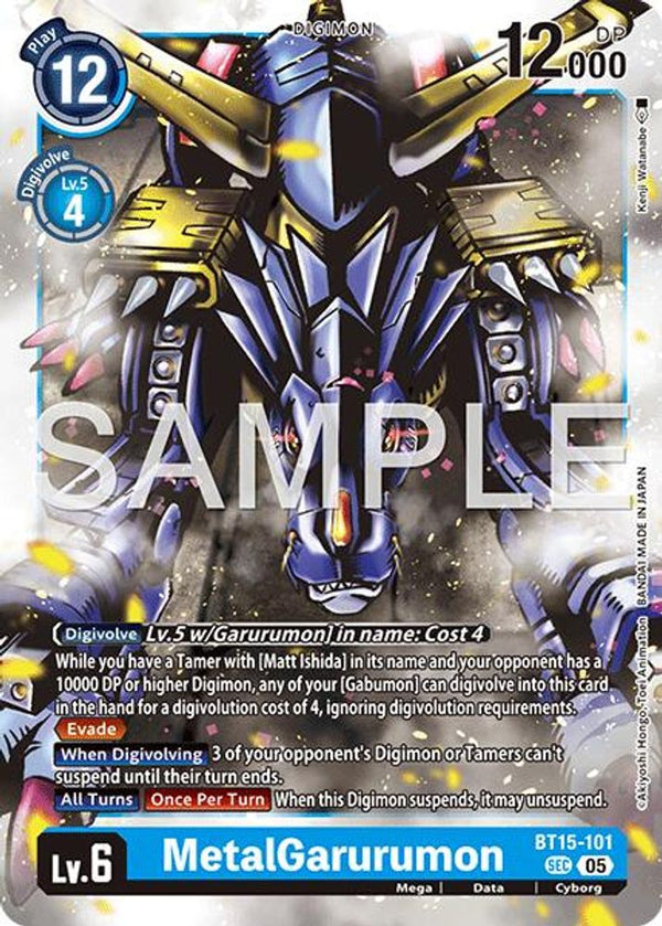 MetalGarurumon (Block 5 Reprint) - BT15-101 - Secret Rare