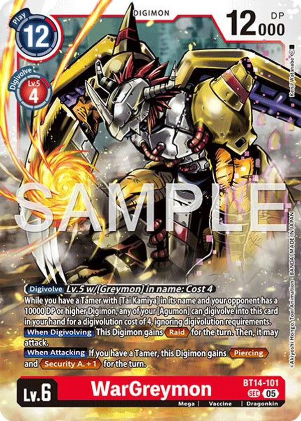 WarGreymon - BT14-101 (Block 5 Reprint) - BT14-101 - Secret Rare