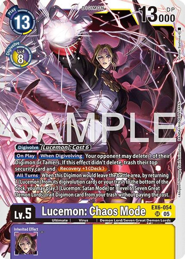Lucemon: Chaos Mode (Block 5 Reprint) - EX6-054 - Super Rare