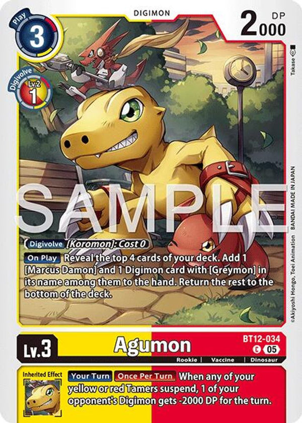 Agumon - BT12-034 (Block 5 Reprint) - BT12-034 - Common