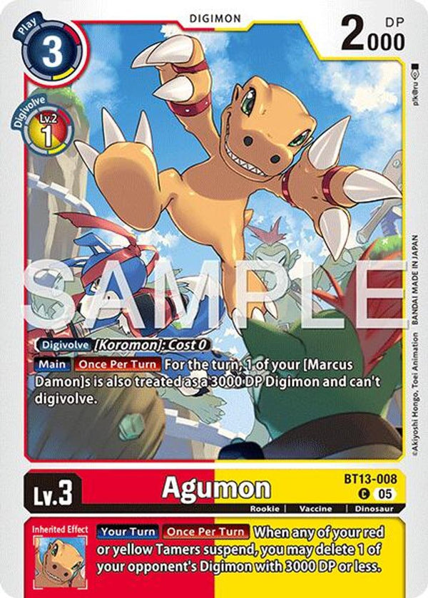 Agumon - BT13-008 (Block 5 Reprint) - BT13-008 - Common