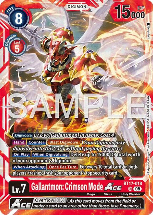 Gallantmon: Crimson Mode ACE (Block 5 Reprint) - BT17-018 - Super Rare
