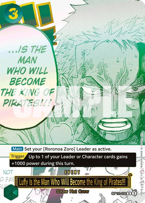 Luffy Is the Man Who Will Become the King of Pirates!!! (Japanese 3rd Anniversary Set) - OP12-039 - Rare