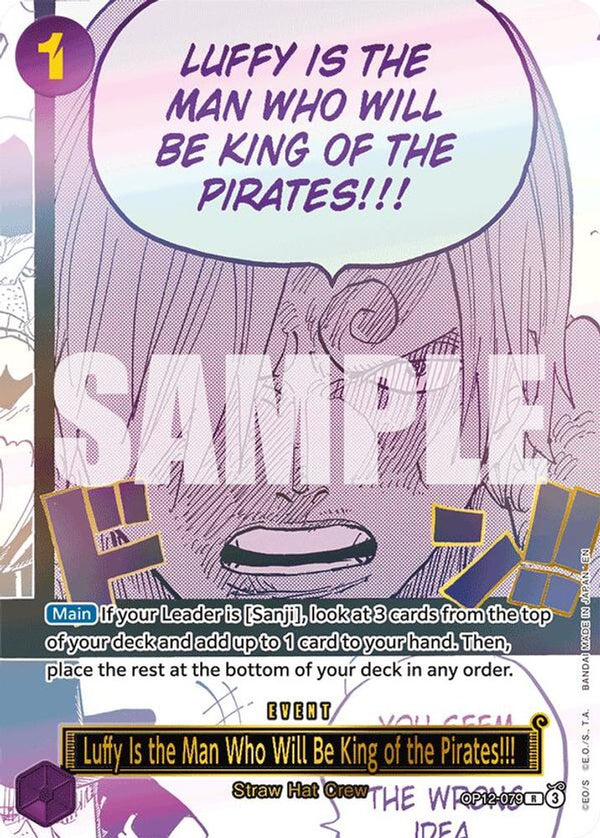 Luffy Is the Man Who Will Be King of the Pirates!!! (Japanese 3rd Anniversary Set) - OP12-079 - Rare