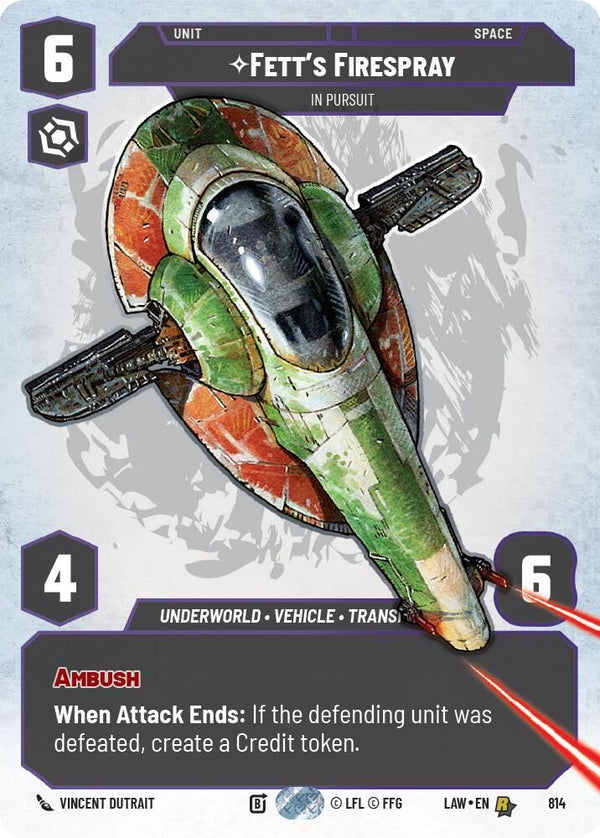Fett's Firespray - In Pursuit (Prestige) - 814 - Rare