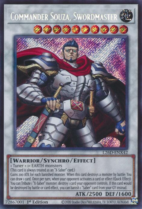 Commander Souza, Swordmaster (Secret Rare) - L26D-ENX42 - Secret Rare - 1st Edition