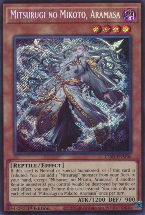 Mitsurugi no Mikoto, Aramasa (Secret Rare) - L26D-ENM06 - Secret Rare - 1st Edition