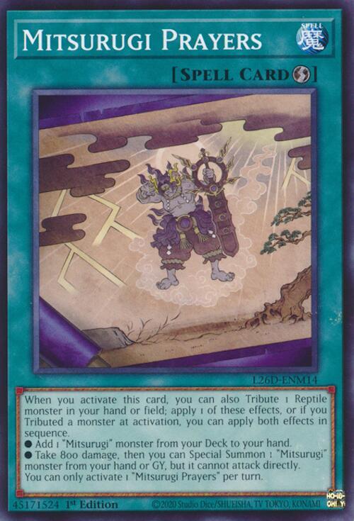 Mitsurugi Prayers - L26D-ENM14 - Common - 1st Edition