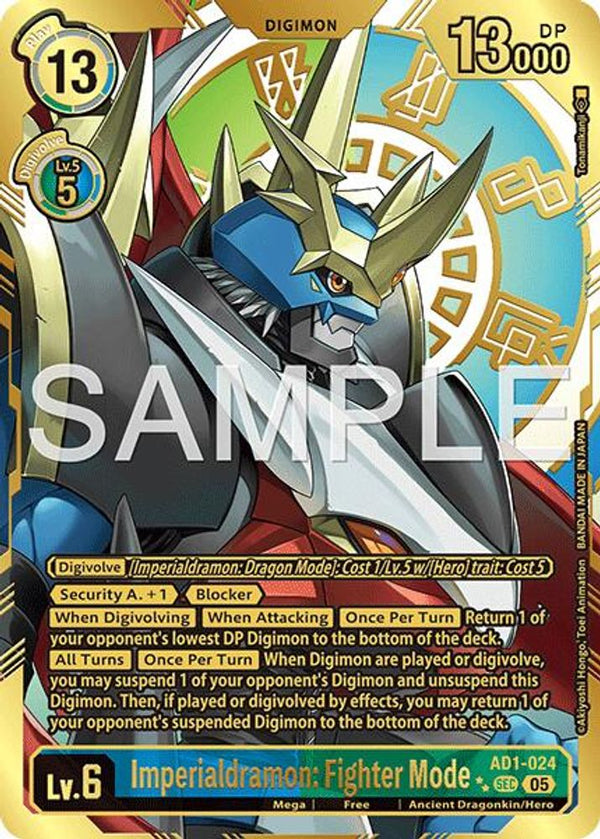 Imperialdramon: Fighter Mode - AD1-024 (Rare Pull) - AD1-024 - Secret Rare