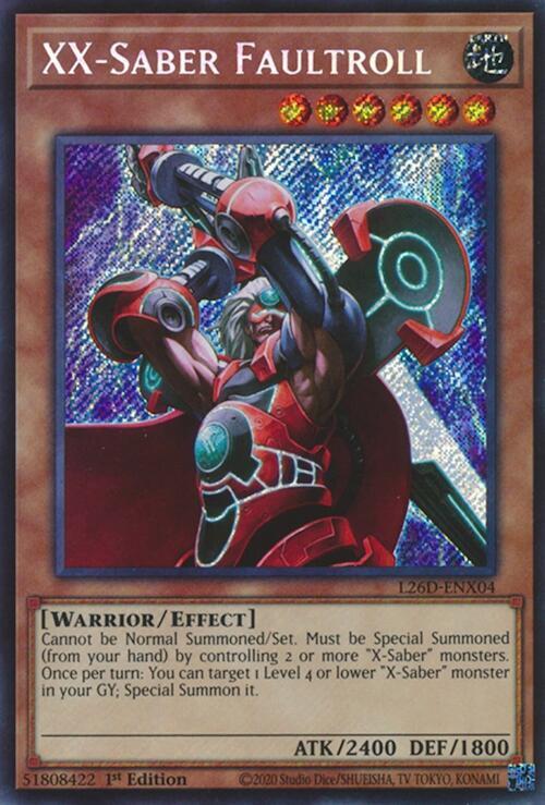 XX-Saber Faultroll (Secret Rare) - L26D-ENX04 - Secret Rare - 1st Edition