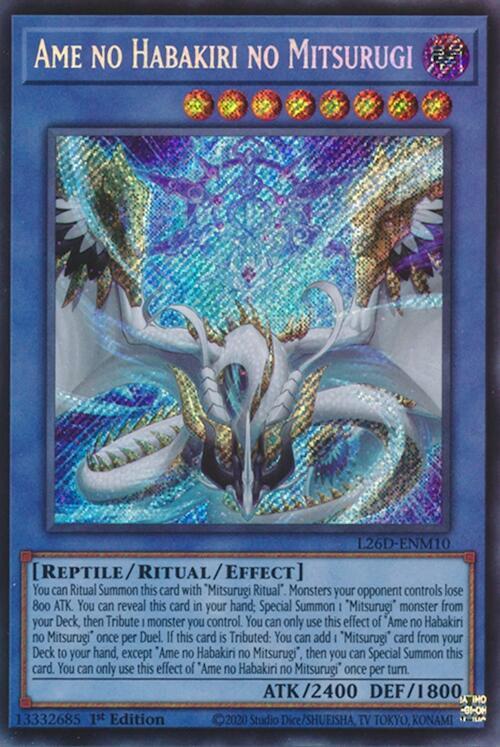 Ame no Habakiri no Mitsurugi (Secret Rare) - L26D-ENM10 - Secret Rare - 1st Edition