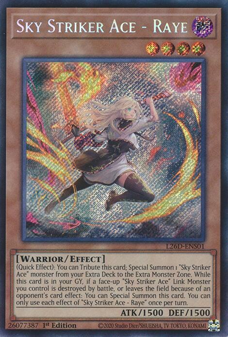 Sky Striker Ace - Raye (Alternate Art) (Secret Rare) - L26D-ENS01 - Secret Rare - 1st Edition