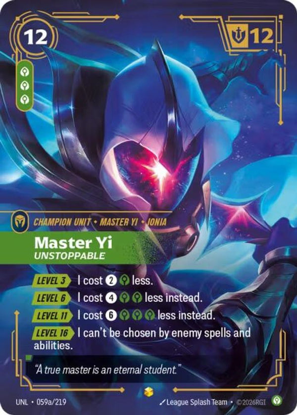 Master Yi - Unstoppable (Alternate Art) - 059a/219 - Showcase