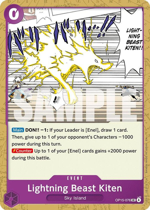 Lightning Beast Kiten - OP15-076 - Uncommon