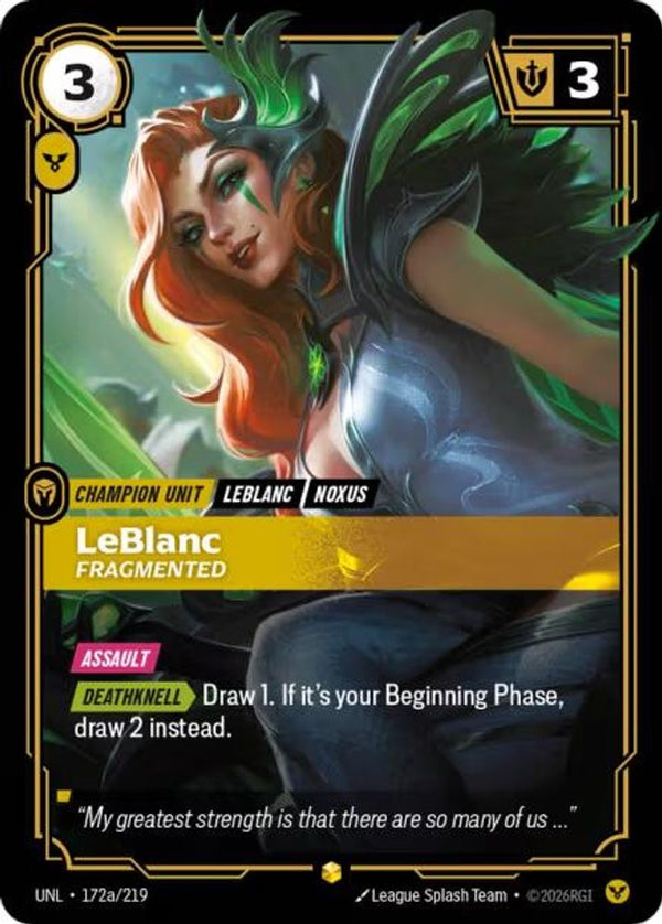 LeBlanc - Fragmented (Alternate Art) - 172a/219 - Showcase