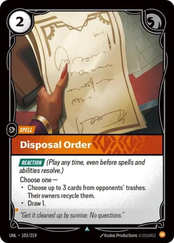 Disposal Order - 103/219 - Uncommon