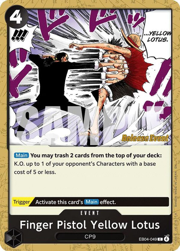 Finger Pistol Yellow Lotus (Pre-Release) - EB04-049 - Common