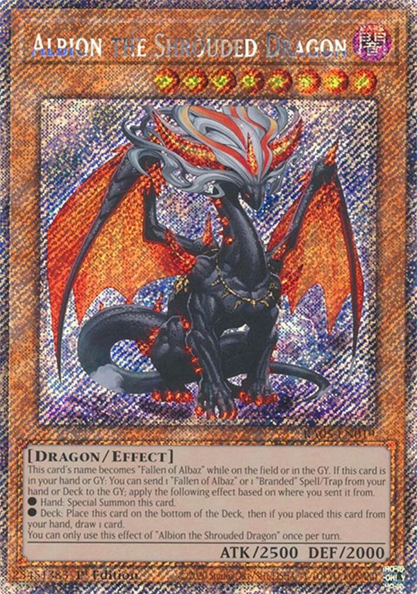 Albion the Shrouded Dragon (Platinum Secret Rare) - RA05-EN019 - Platinum Secret Rare - 1st Edition