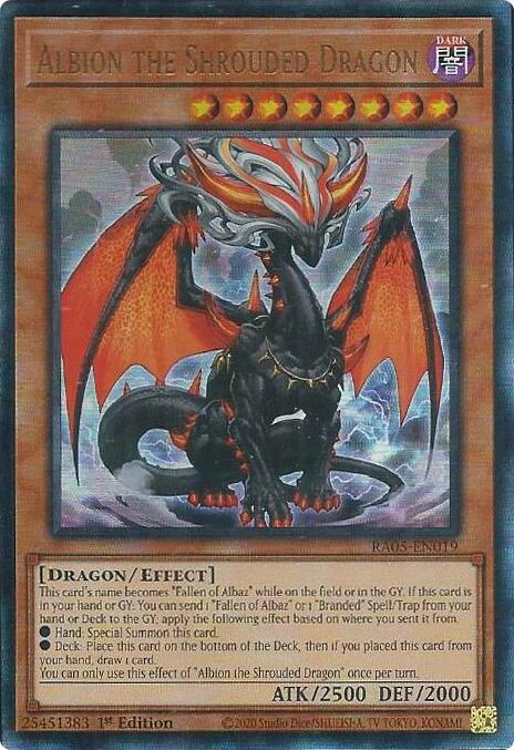 Albion the Shrouded Dragon (PUR) - RA05-EN019 - Prismatic Ultimate Rare - 1st Edition