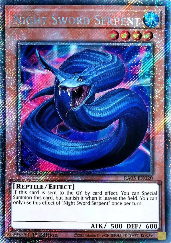 Night Sword Serpent (Platinum Secret Rare) - RA05-EN020 - Platinum Secret Rare - 1st Edition