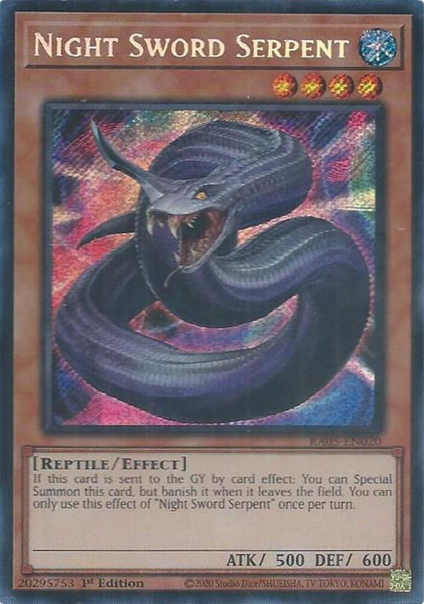 Night Sword Serpent (Secret Rare) - RA05-EN020 - Secret Rare - 1st Edition