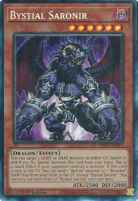 Bystial Saronir (Collector's Rare) - RA05-EN023 - Collector's Rare - 1st Edition