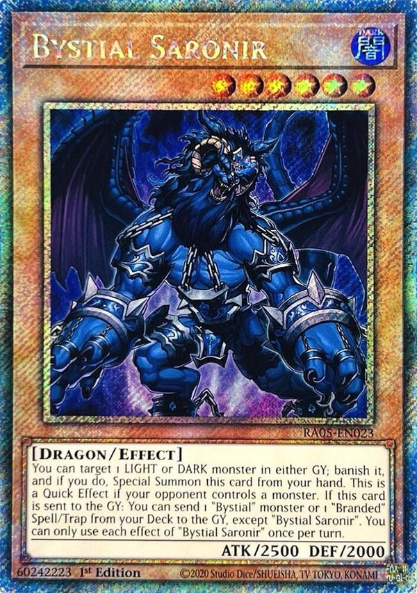 Bystial Saronir (Platinum Secret Rare) - RA05-EN023 - Platinum Secret Rare - 1st Edition