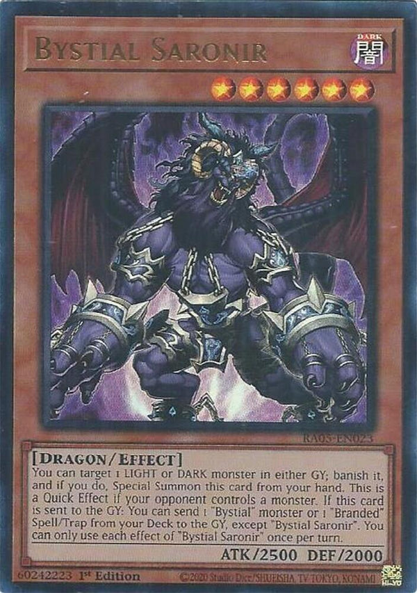 Bystial Saronir (Ultra Rare) - RA05-EN023 - Ultra Rare - 1st Edition