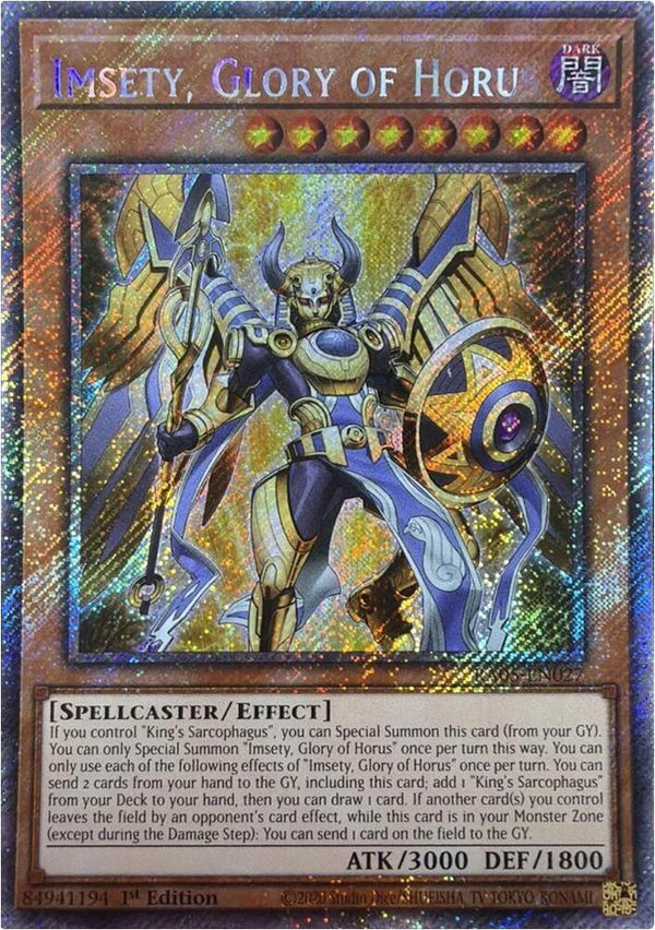 Imsety, Glory of Horus (Platinum Secret Rare) - RA05-EN027 - Platinum Secret Rare - 1st Edition