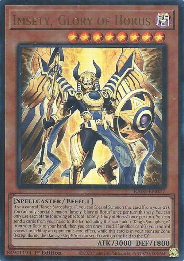 Imsety, Glory of Horus (Ultra Rare) - RA05-EN027 - Ultra Rare - 1st Edition
