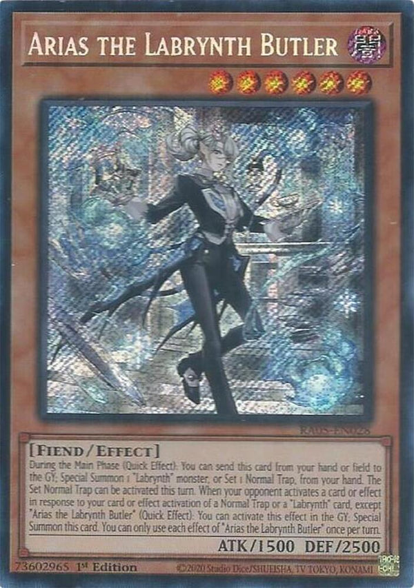 Arias the Labrynth Butler (Secret Rare) - RA05-EN028 - Secret Rare - 1st Edition