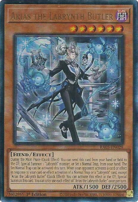 Arias the Labrynth Butler (PUR) - RA05-EN028 - Prismatic Ultimate Rare - 1st Edition