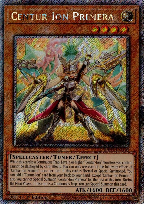 Centur-Ion Primera (Platinum Secret Rare) - RA05-EN030 - Platinum Secret Rare - 1st Edition