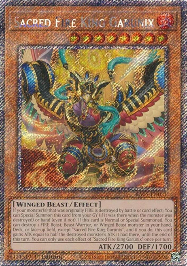 Sacred Fire King Garunix (Platinum Secret Rare) - RA05-EN031 - Platinum Secret Rare - 1st Edition