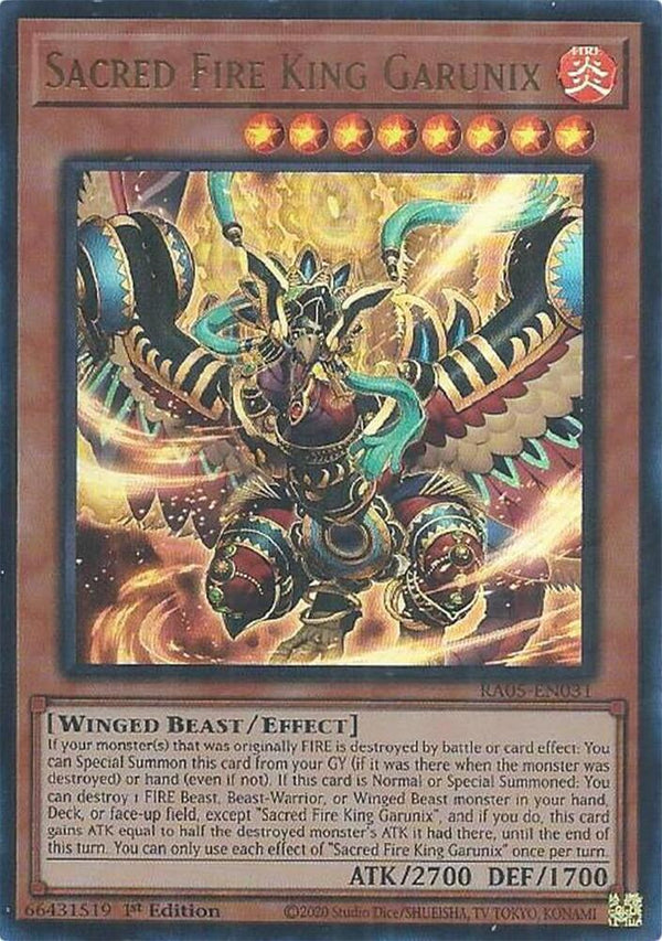 Sacred Fire King Garunix (Ultra Rare) - RA05-EN031 - Ultra Rare - 1st Edition