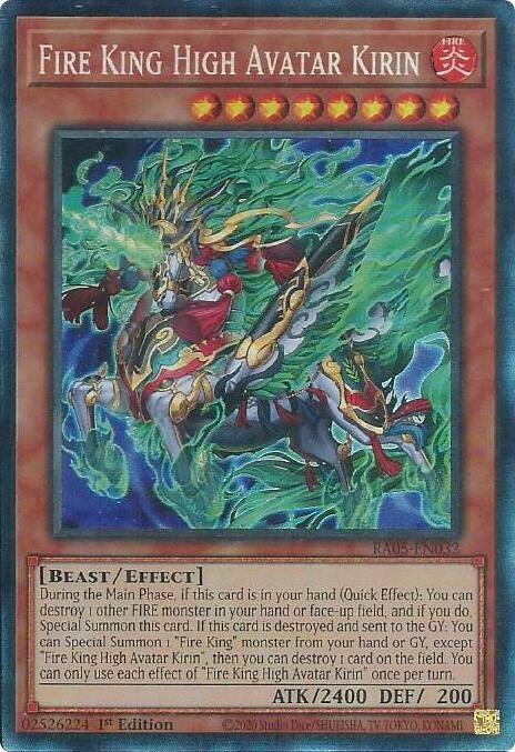 Fire King High Avatar Kirin (PCR) - RA05-EN032 - Prismatic Collector's Rare - 1st Edition