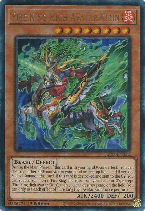 Fire King High Avatar Kirin (PUR) - RA05-EN032 - Prismatic Ultimate Rare - 1st Edition