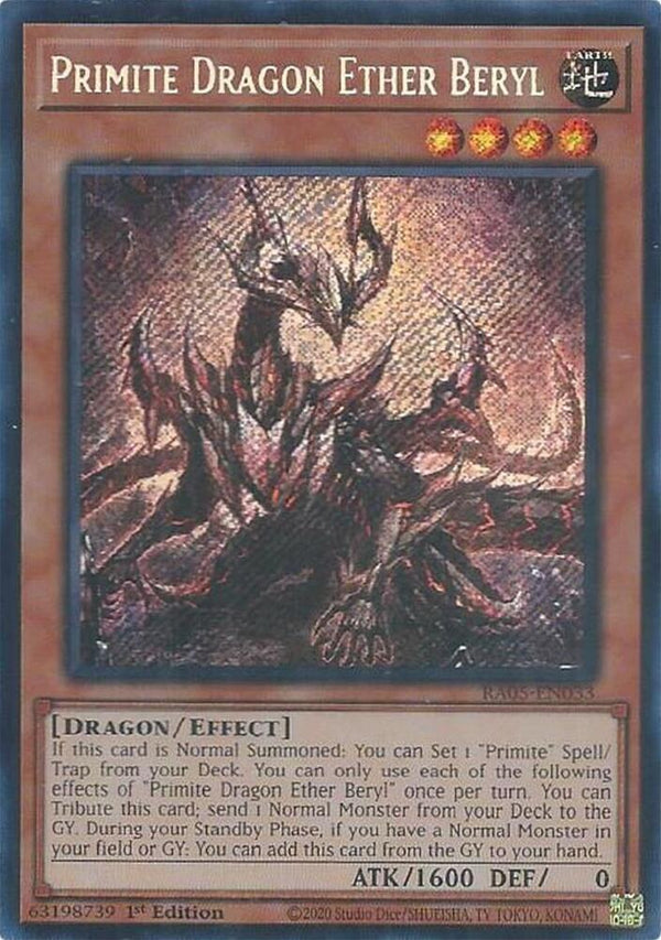 Primite Dragon Ether Beryl (Secret Rare) - RA05-EN033 - Secret Rare - 1st Edition