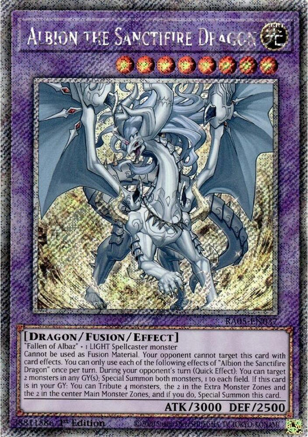 Albion the Sanctifire Dragon (Platinum Secret Rare) - RA05-EN037 - Platinum Secret Rare - 1st Edition