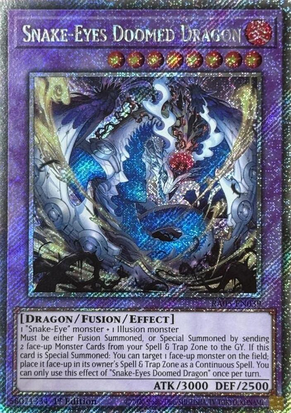 Snake-Eyes Doomed Dragon (Platinum Secret Rare) - RA05-EN039 - Platinum Secret Rare - 1st Edition