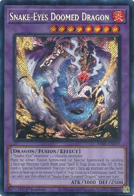 Snake-Eyes Doomed Dragon (Secret Rare) - RA05-EN039 - Secret Rare - 1st Edition