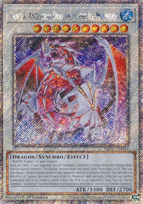 Lancea, Ancestral Dragon of the Ice Mountain (Platinum Secret Rare) - RA05-EN045 - Platinum Secret Rare - 1st Edition