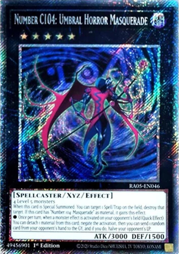 Number C104: Umbral Horror Masquerade (Platinum Secret Rare) - RA05-EN046 - Platinum Secret Rare - 1st Edition