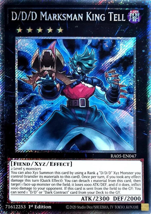 D/D/D Marksman King Tell (Platinum Secret Rare) - RA05-EN047 - Platinum Secret Rare - 1st Edition
