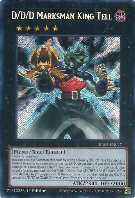 D/D/D Marksman King Tell (Secret Rare) - RA05-EN047 - Secret Rare - 1st Edition