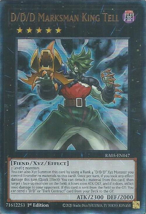 D/D/D Marksman King Tell (PUR) - RA05-EN047 - Prismatic Ultimate Rare - 1st Edition