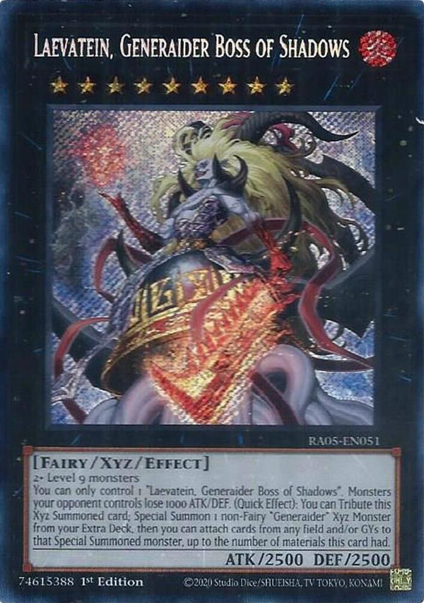 Laevatein, Generaider Boss of Shadows (Secret Rare) - RA05-EN051 - Secret Rare - 1st Edition